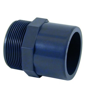 Raccord à coller PVC pression 63/50 x 1"1/2 M